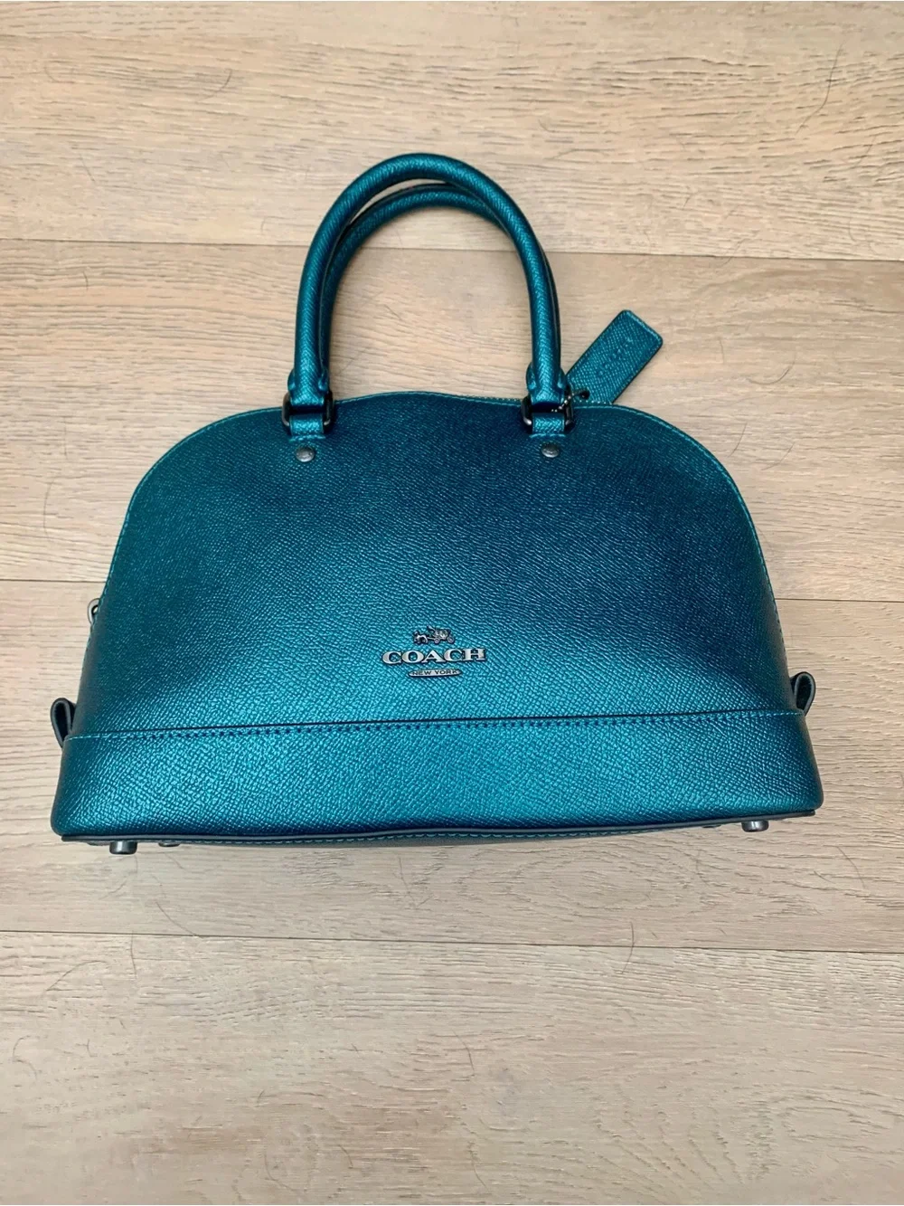 Coach Metallic Dark Green Mini Sierra Dome Satchel